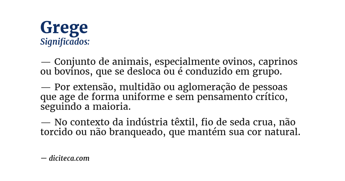 Significado de grege