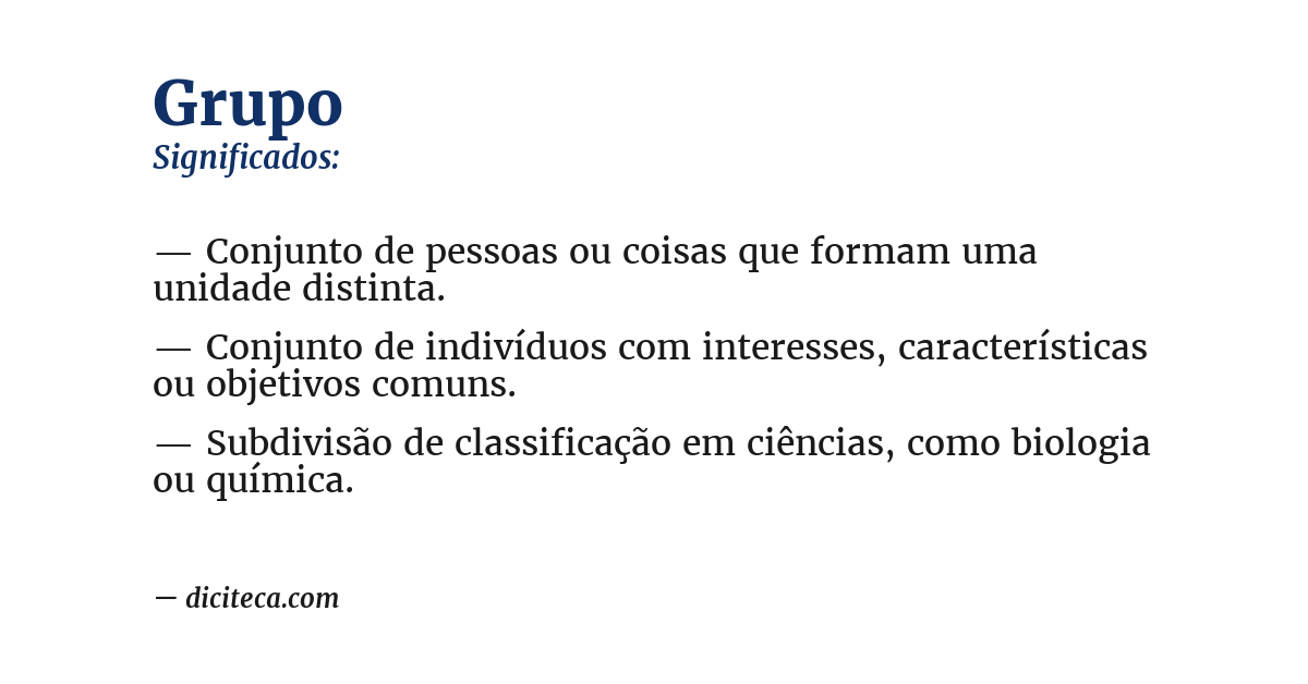 Significado de grupo