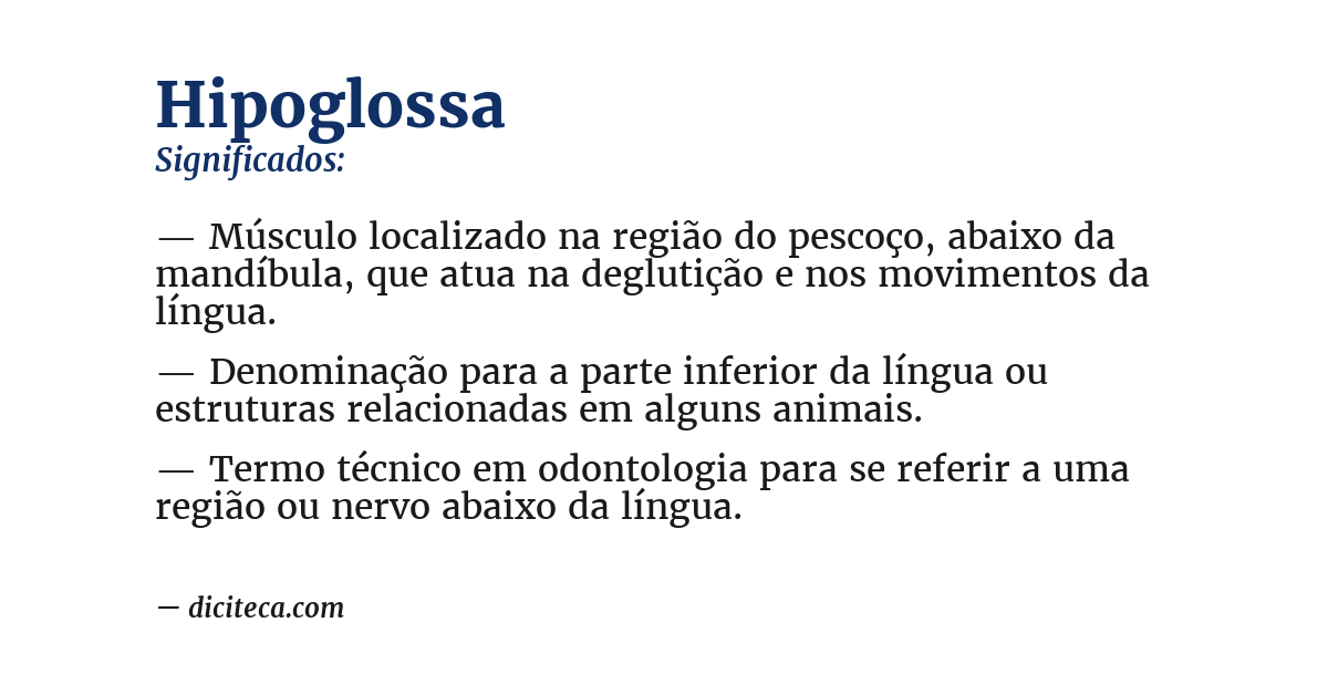 Significado de hipoglossa