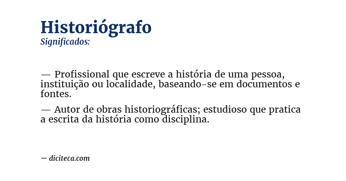 Significado de historiógrafo