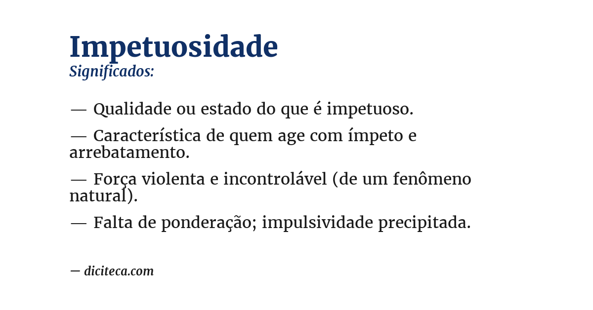 Significado de impetuosidade