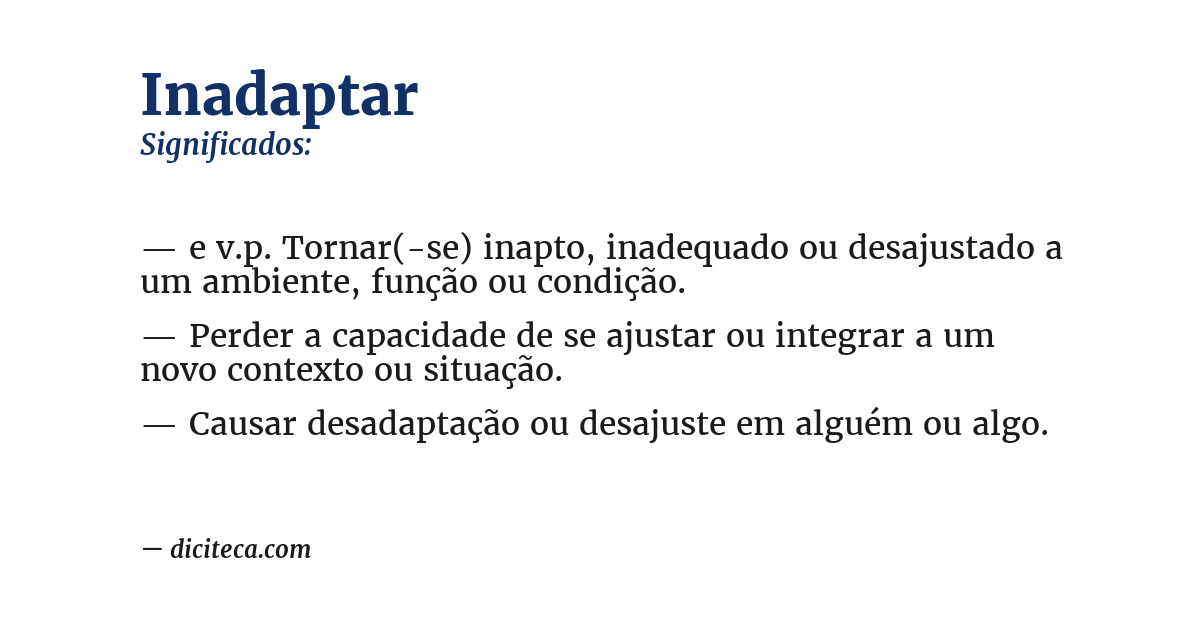Significado de inadaptar
