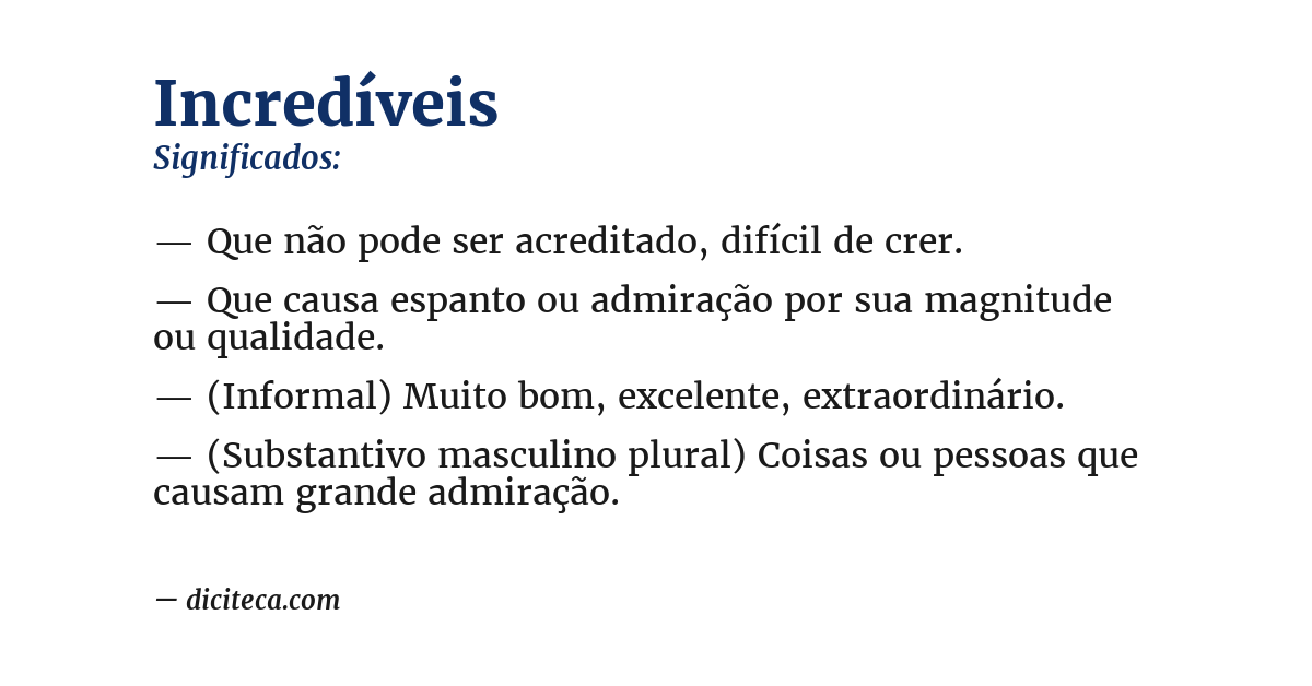 Significado de incredíveis