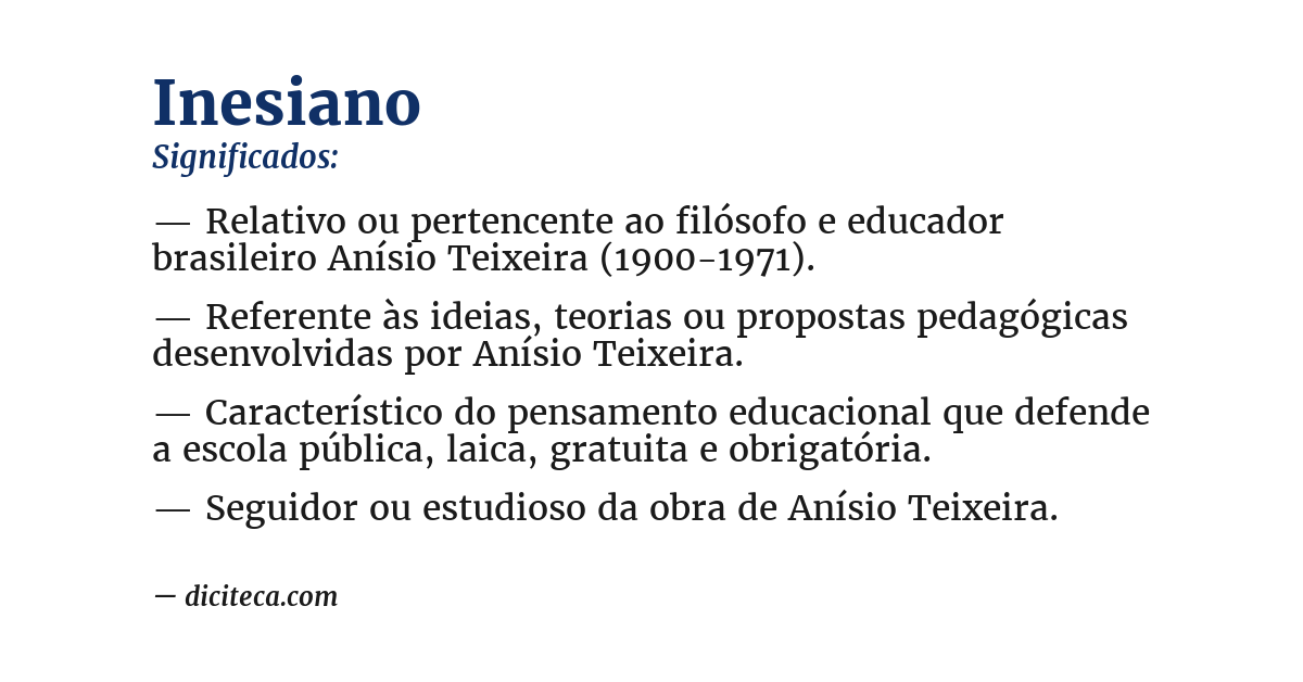 Significado de inesiano