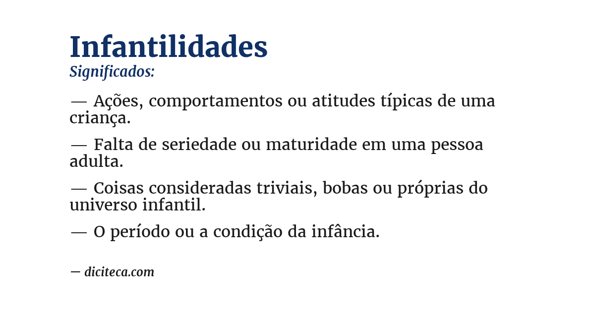 Significado de infantilidades
