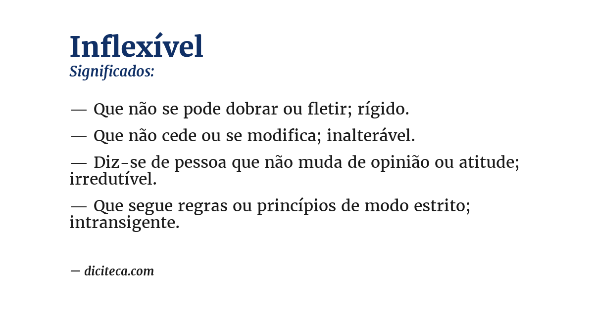 Significado de inflexível