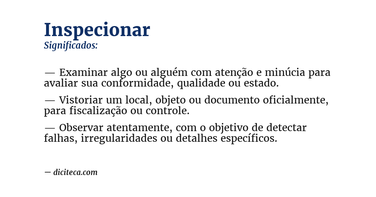 Significado de inspecionar