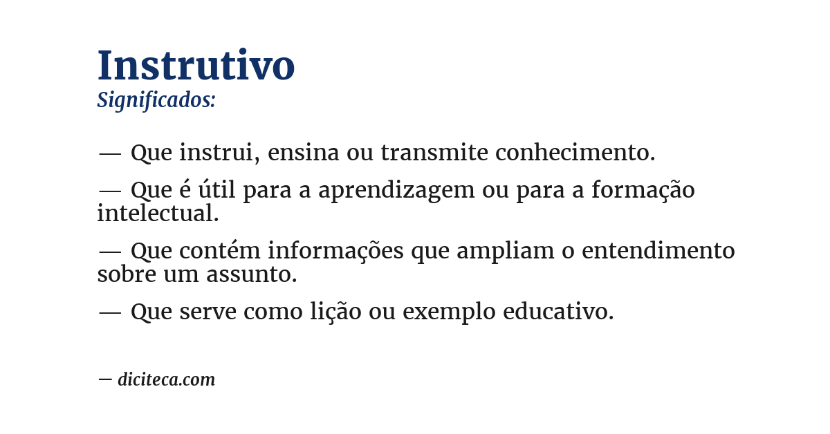 Significado de instrutivo