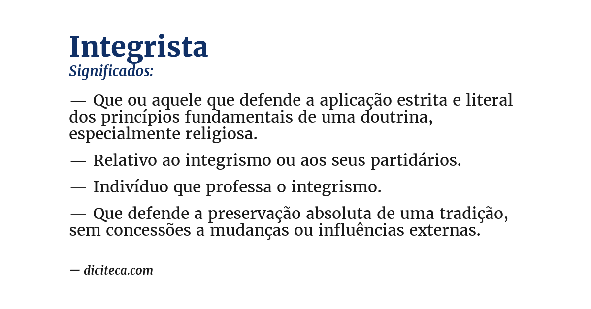 Significado de integrista