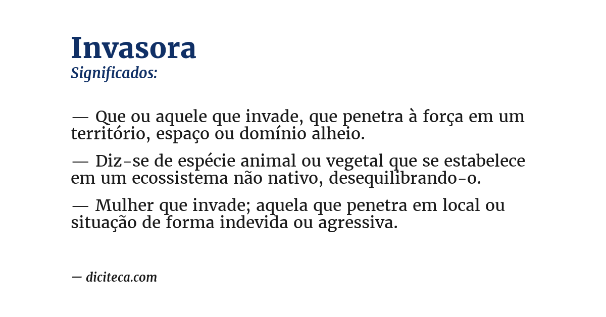 Significado de invasora