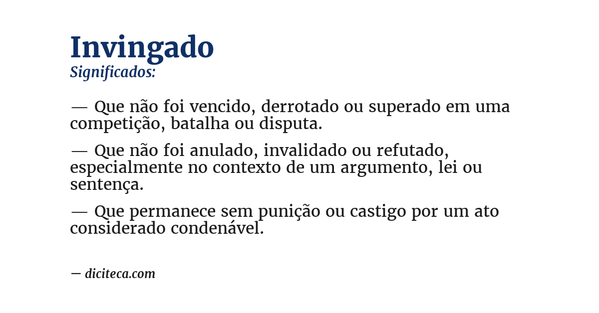 Significado de invingado