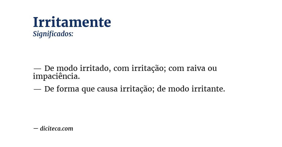 Significado de irritamente