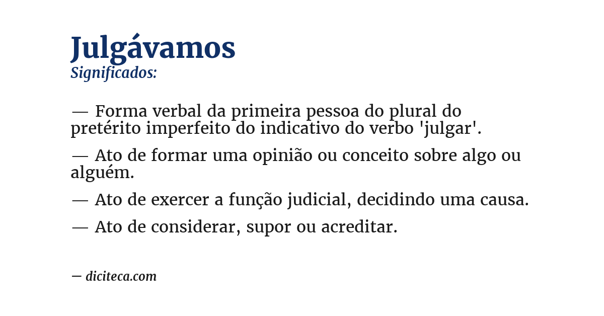 Significado de julgávamos