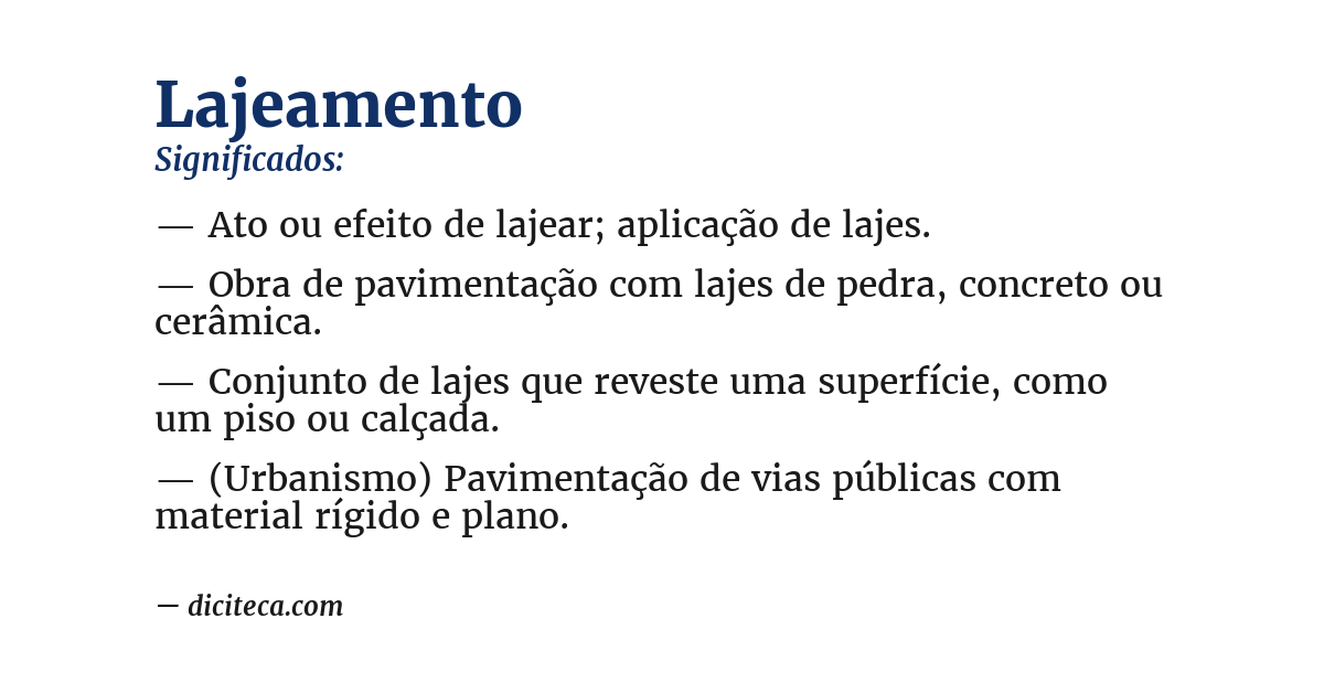 Significado de lajeamento