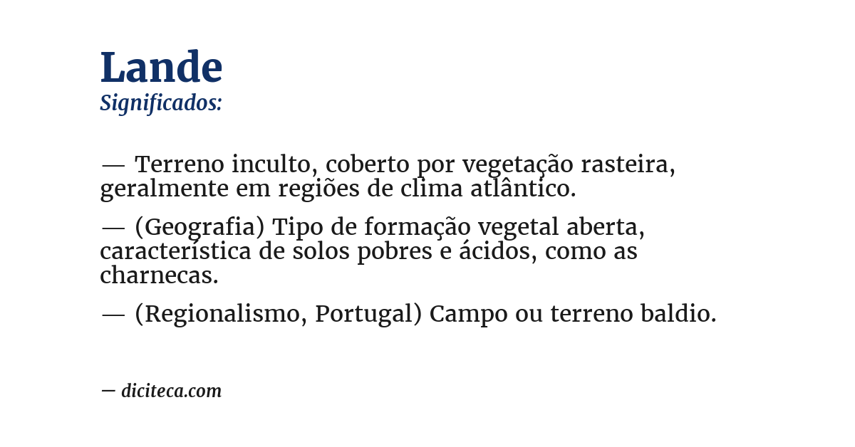 Significado de lande