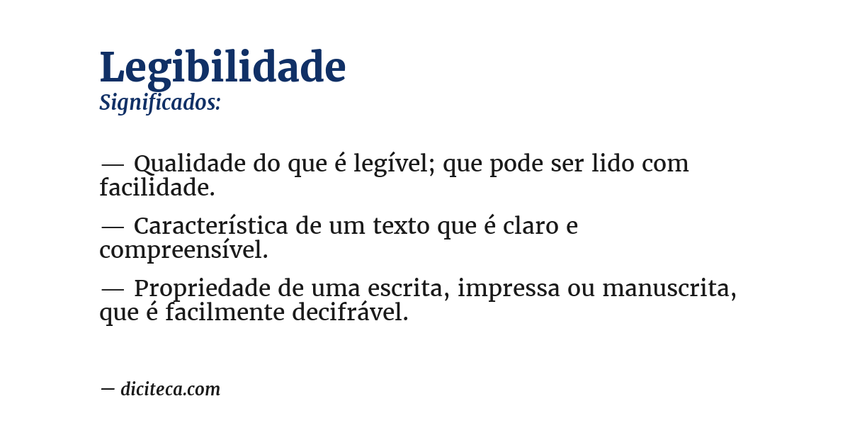 Significado de legibilidade