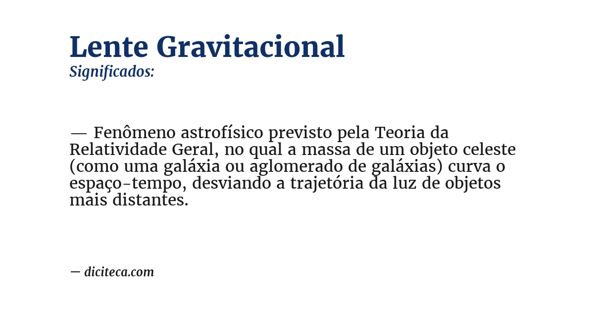 Significado de lente gravitacional