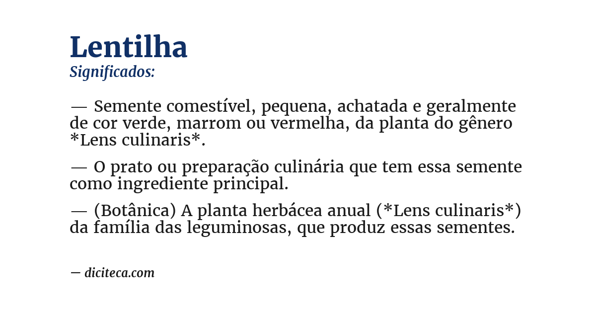 Significado de lentilha