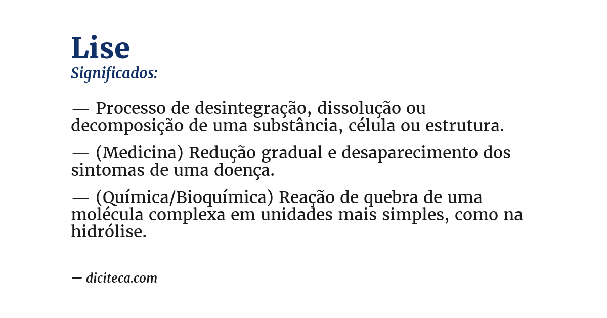 Significado de lise