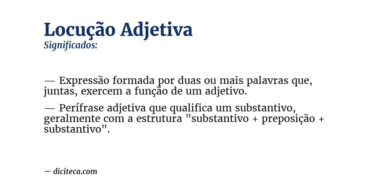 Significado de locução adjetiva