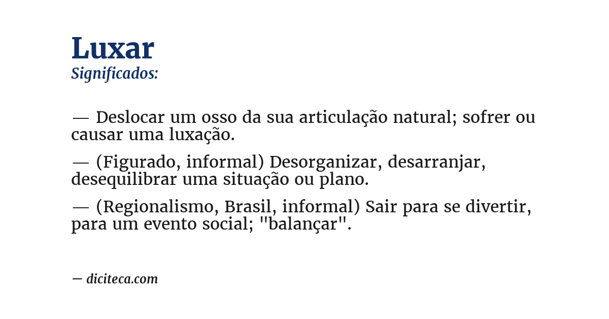 Significado de luxar
