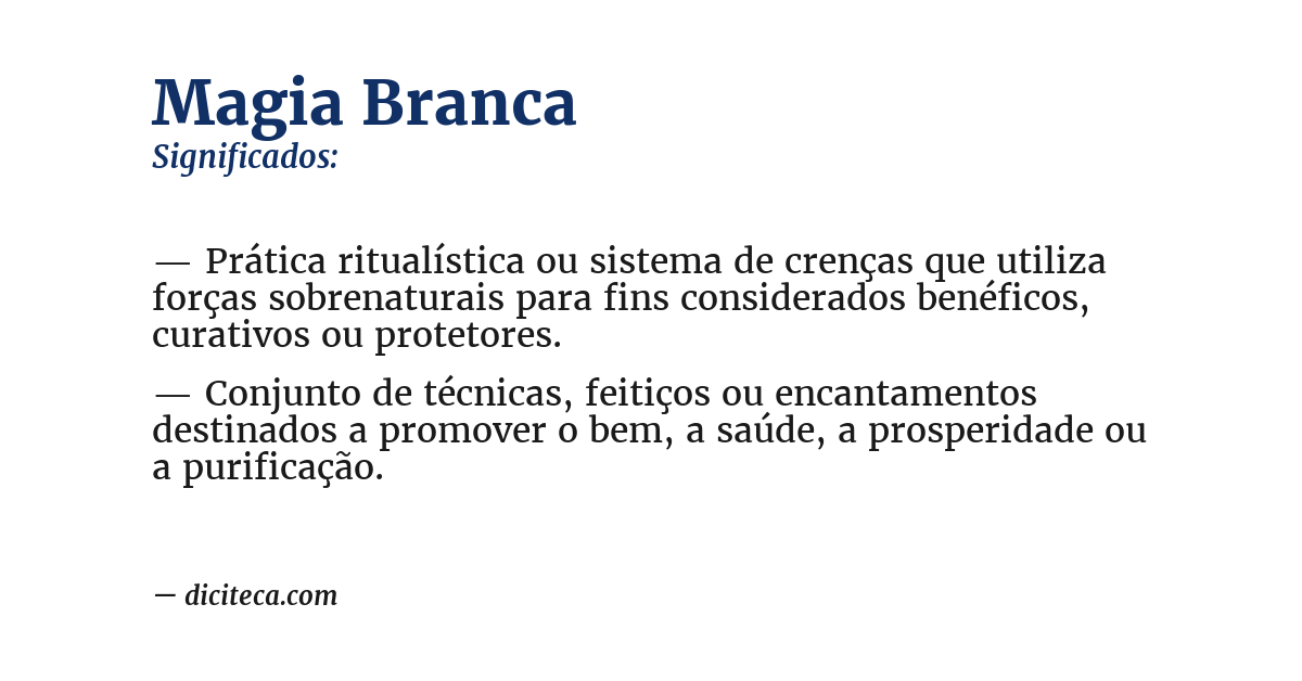 Significado de magia branca