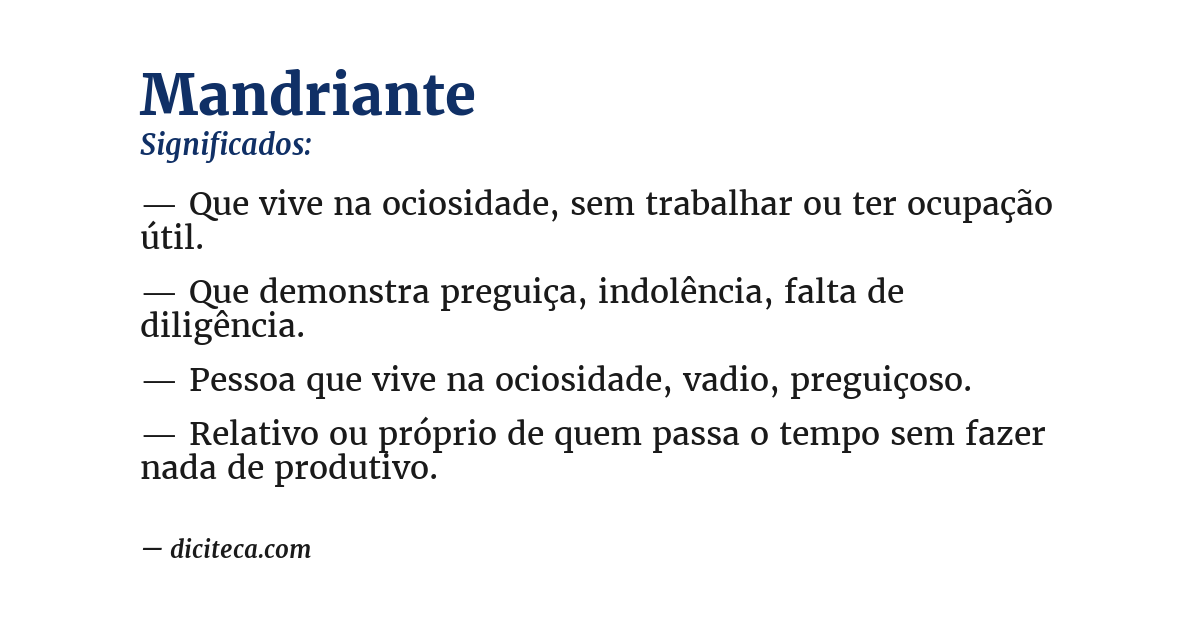 Significado de mandriante