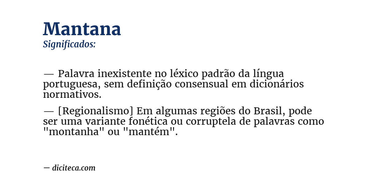 Significado de mantana