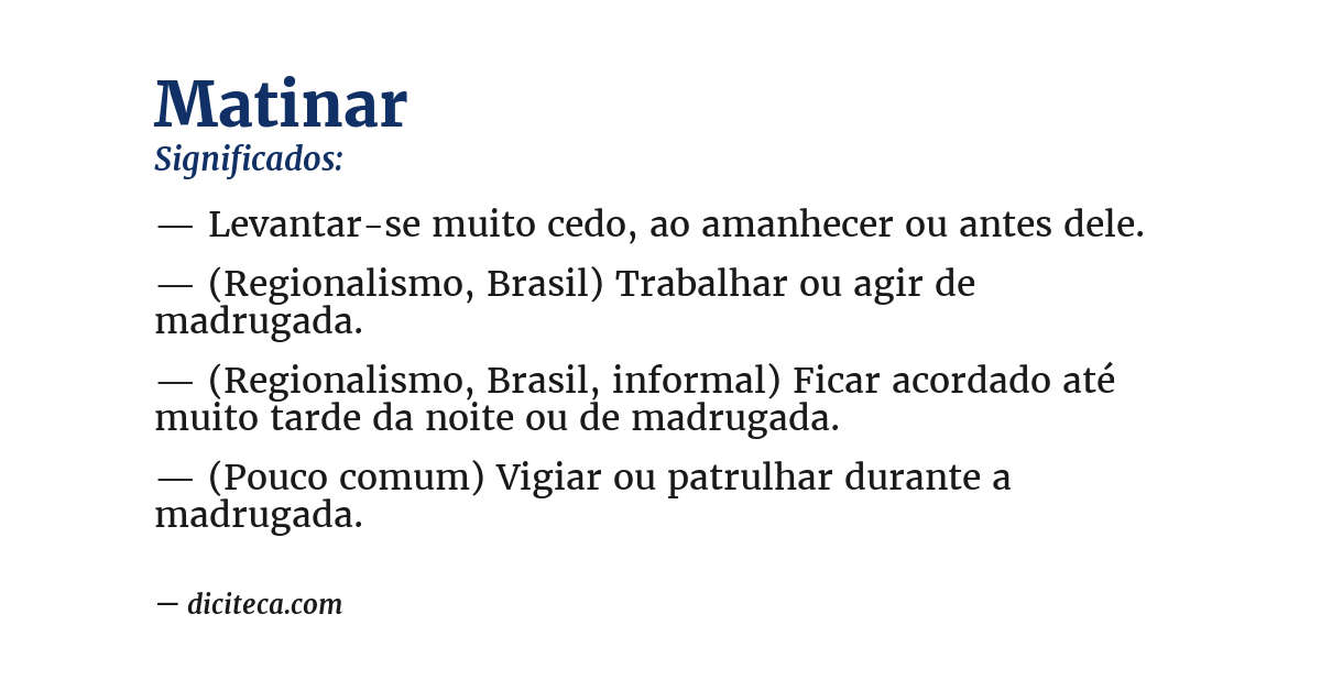 Significado de matinar