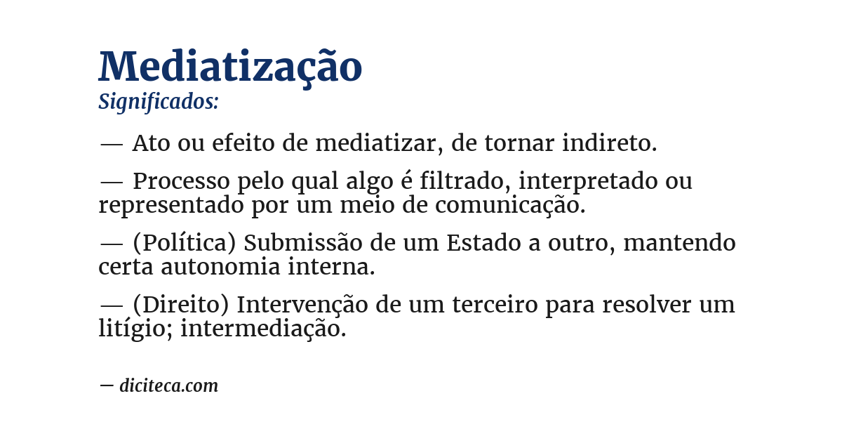 Significado de mediatização