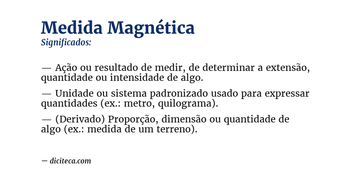 Significado de medida magnética