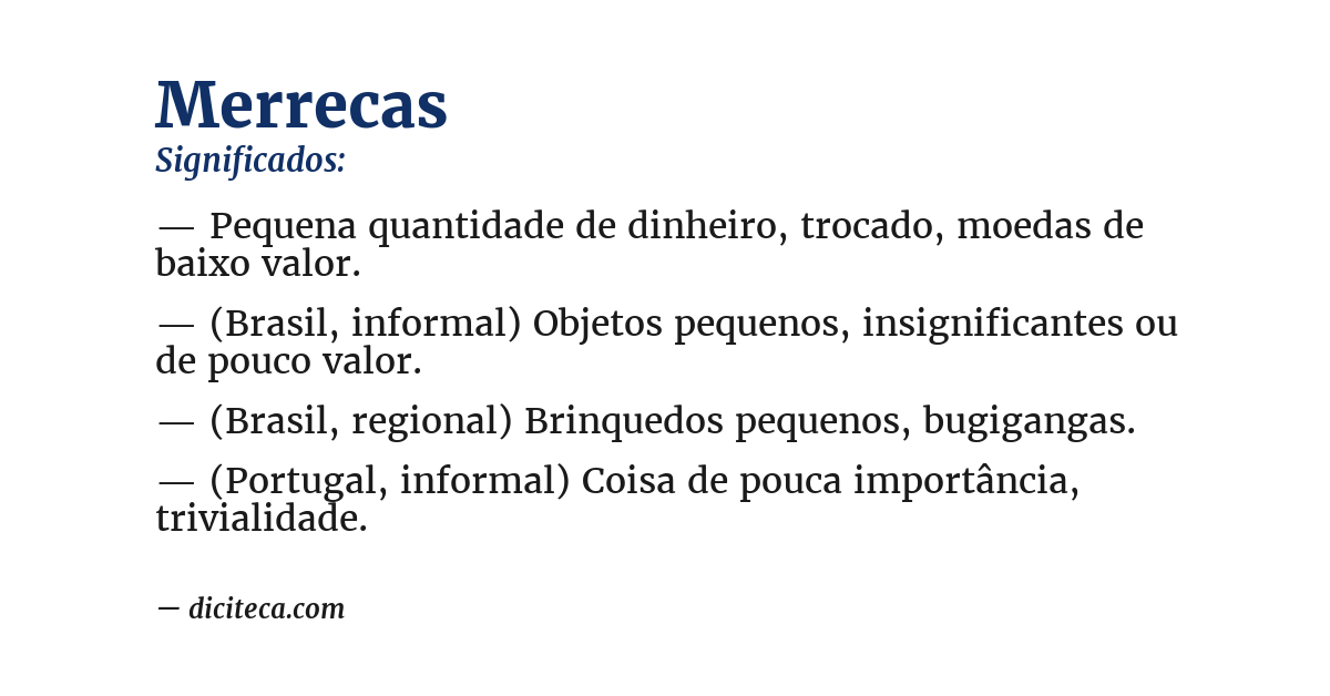 Significado de merrecas