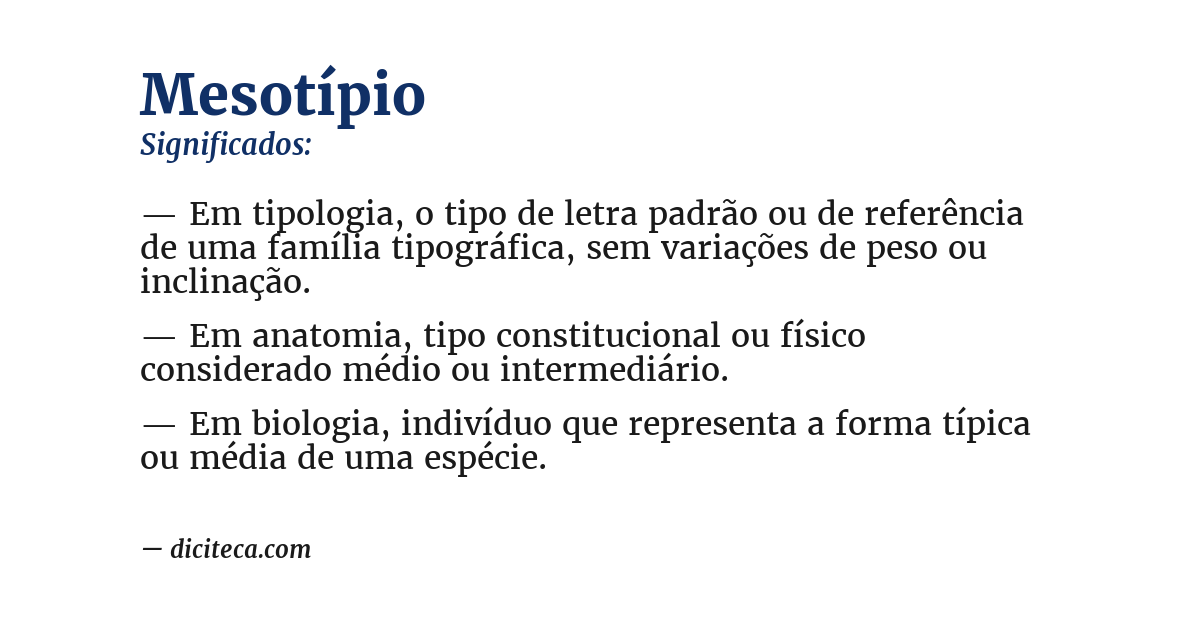 Significado de mesotípio