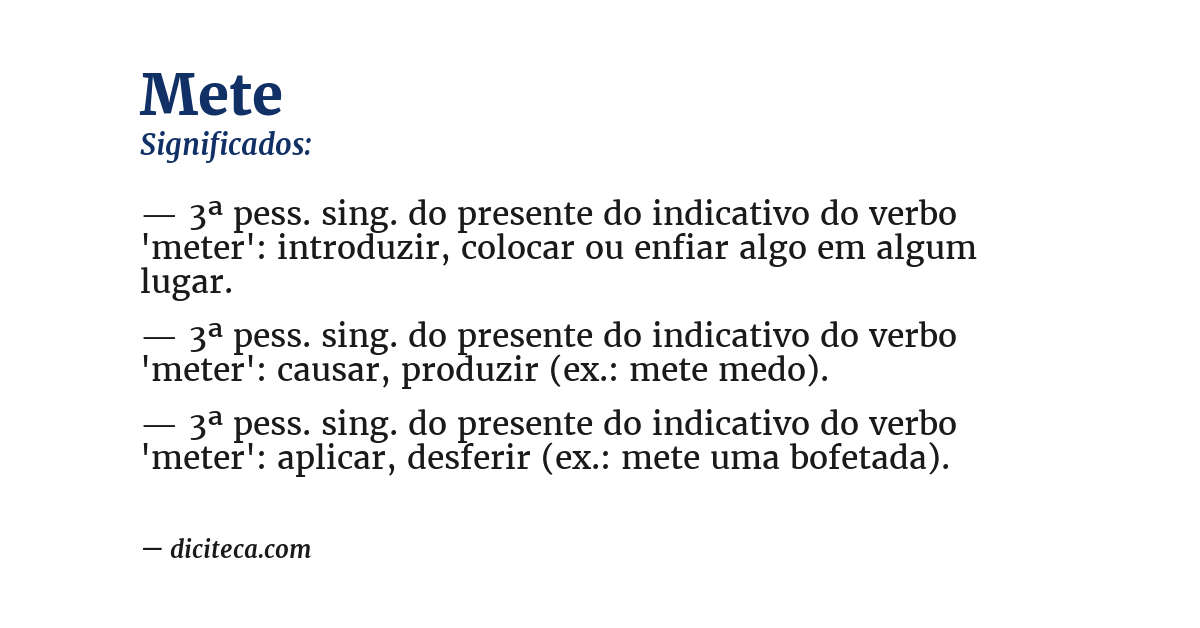 Significado de mete