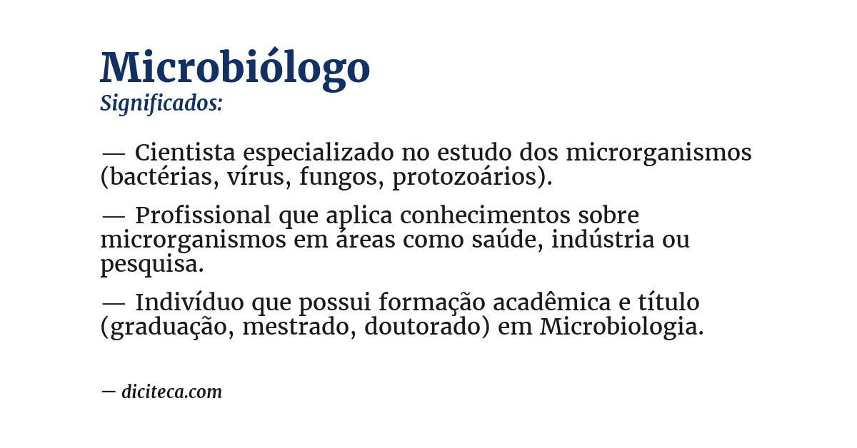 Significado de microbiólogo