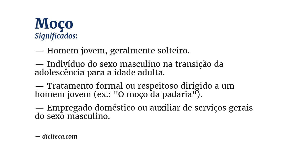 Significado de moço
