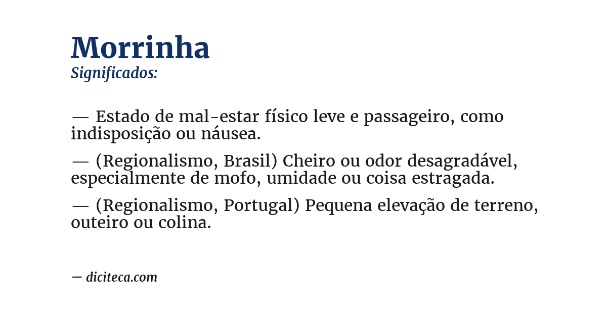 Significado de morrinha