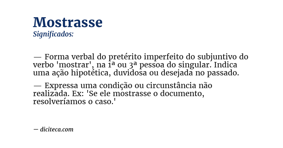 Significado de mostrasse