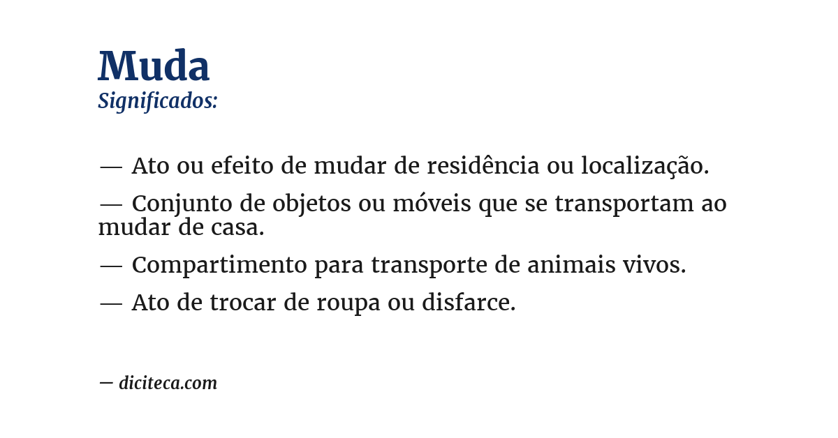 Significado de muda