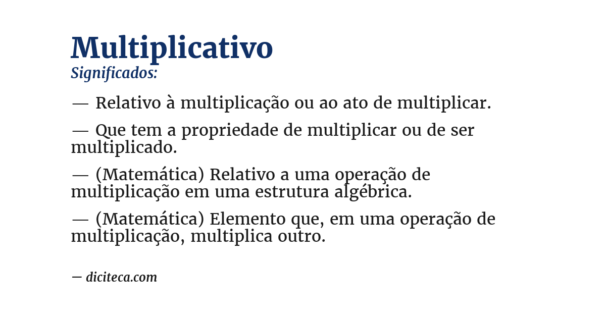 Significado de multiplicativo