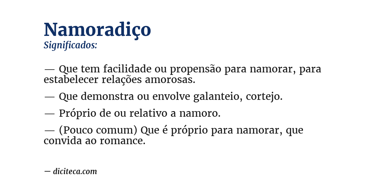 Significado de namoradiço