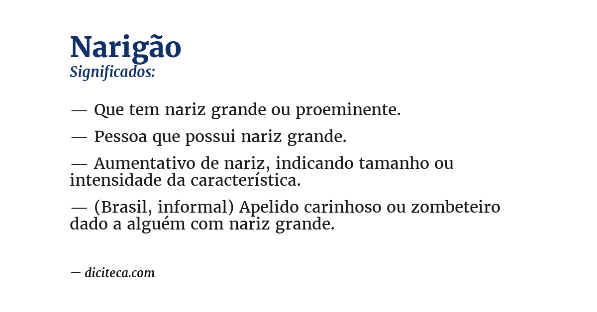 Significado de narigão