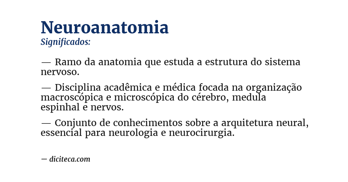 Significado de neuroanatomia