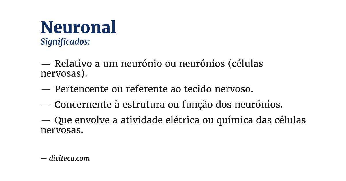 Significado de neuronal