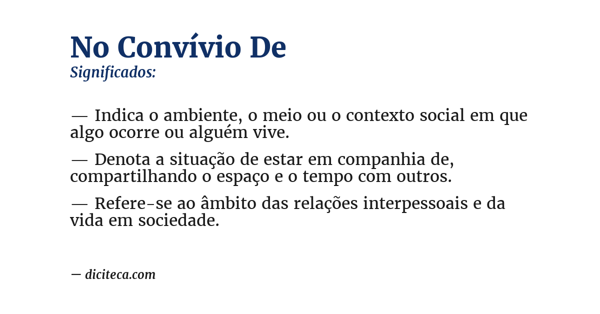 Significado de no convívio de