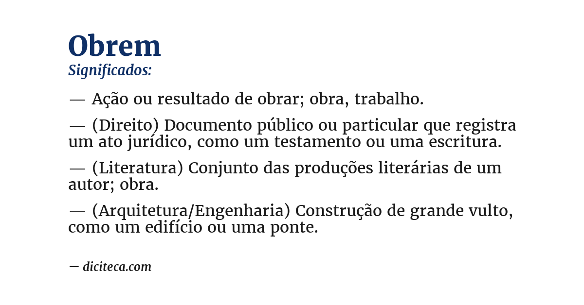 Significado de obrem