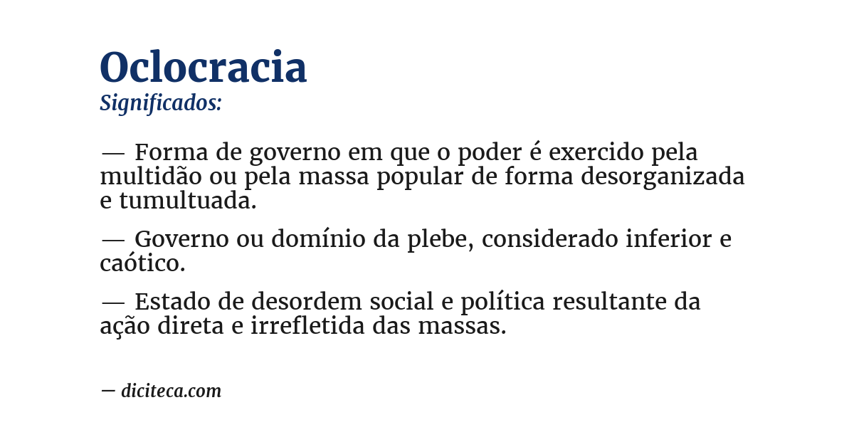 Significado de oclocracia