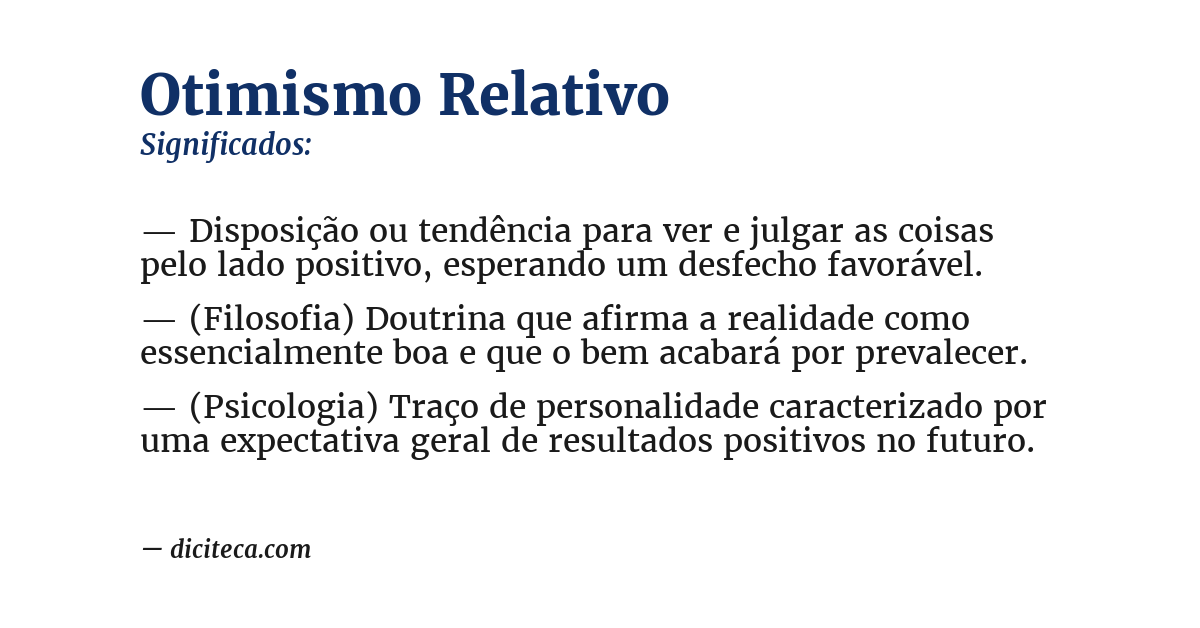 Significado de otimismo relativo
