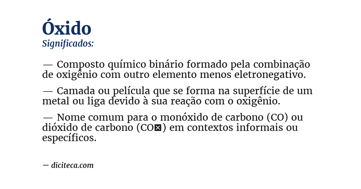 Significado de óxido