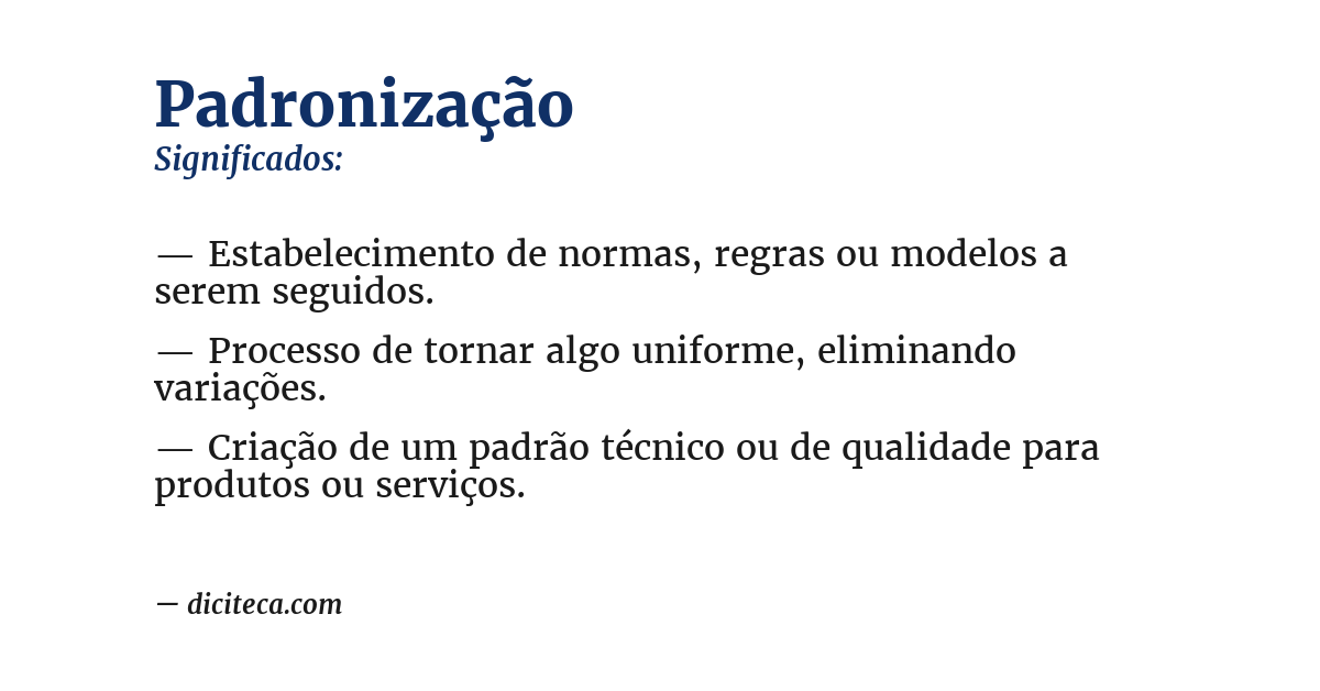 Significado de padronização